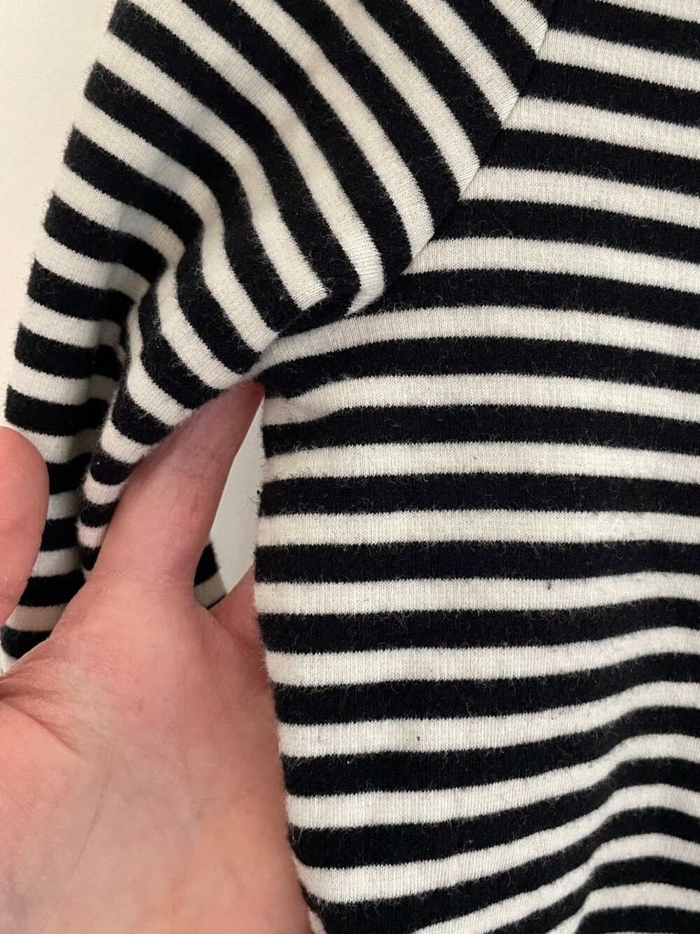 TALBOTS Bateau Neck Striped Tunic Black White Long Sleeve Cotton PETITE Small PS - Picture 9 of 15